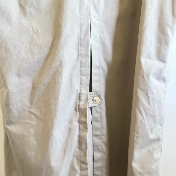 VTG. Geraldo Beige & Navy Double-Breasted Trench Coat Fennel Neck Unisex - Picture 9 of 11